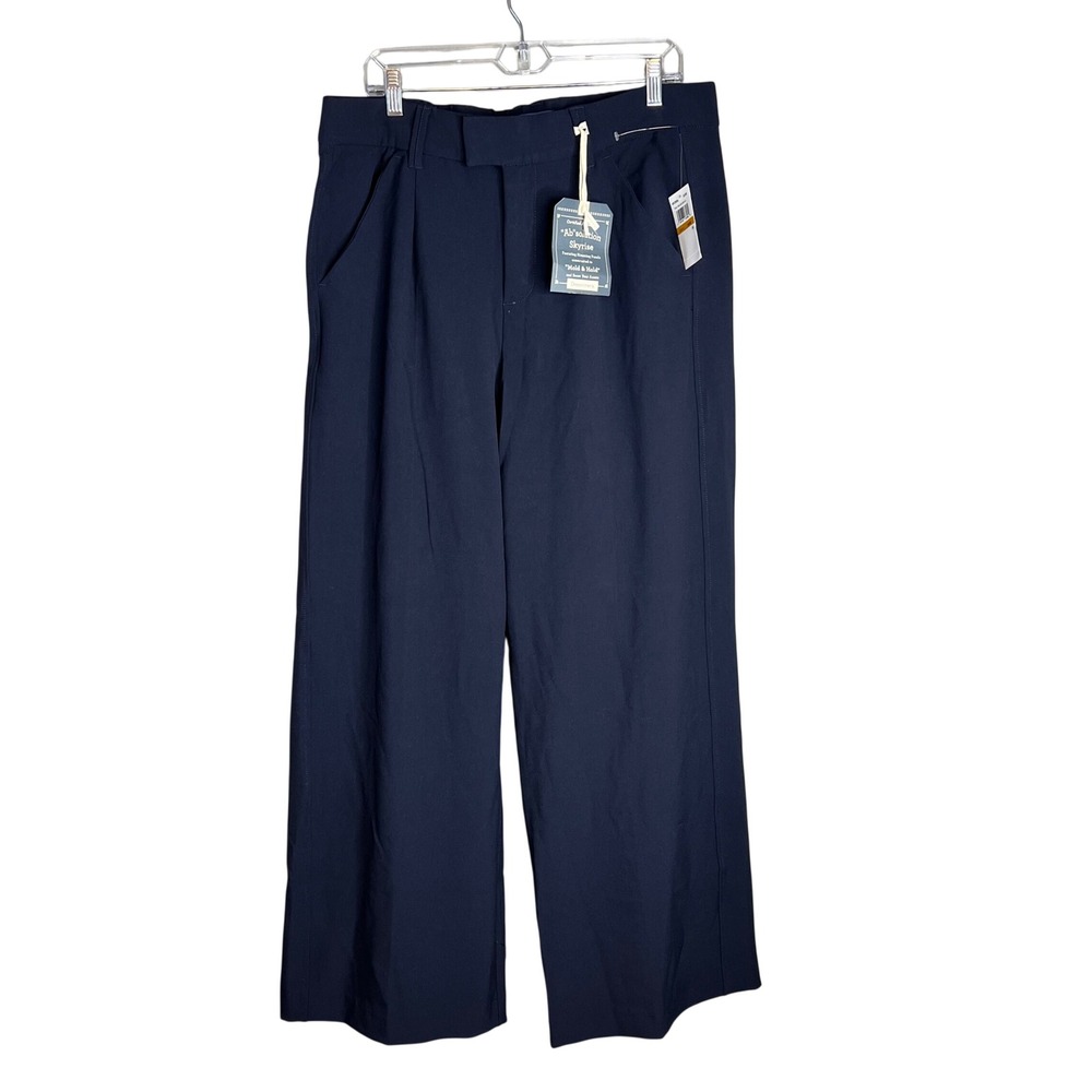 Democracy Ab Solution Skyrise Wide Leg Pant Size 16W Navy Blue Trousers NWT